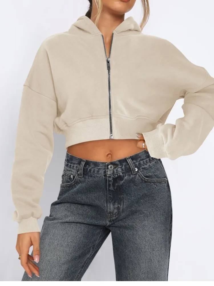 Women's Short Solid Color Fashion Street Trend Zipper Long-sleeved Top Autumn And Winter Commuting Loose Hooded Sweatshirt
Women's Short Solid Color Fashion Street Trend Zipper Long-sleeved Top Autumn And Winter Commuting Loose Hooded Sweatshirt
