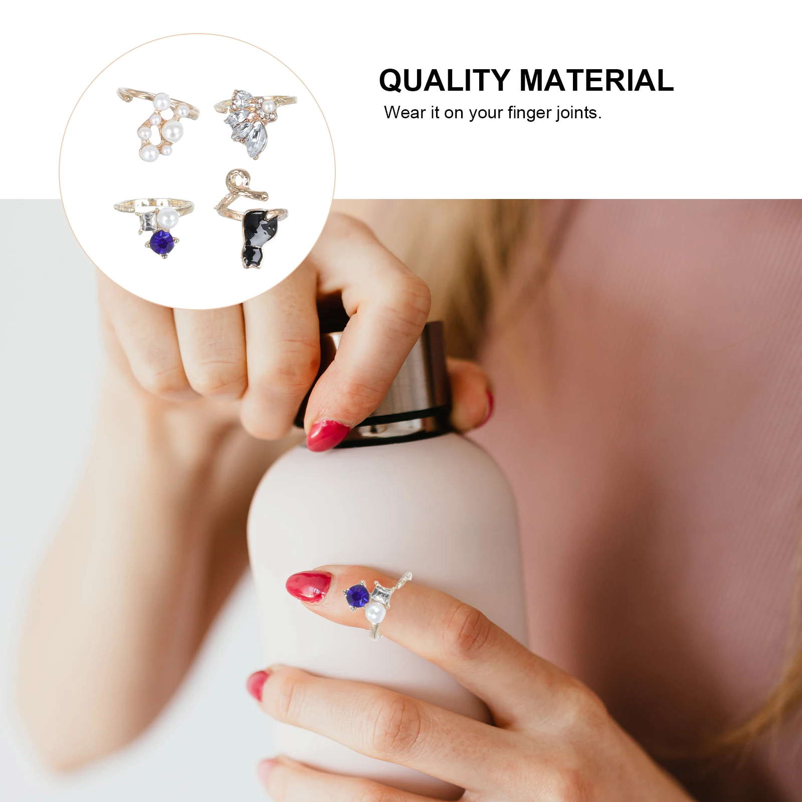 Pearl Manicure Ring Jeweled Finger Knuckle Stylish Rings Adjustable Jewelries Fashion
Pearl Manicure Ring Jeweled Finger Knuckle Stylish Rings Adjustable Jewelries Fashion