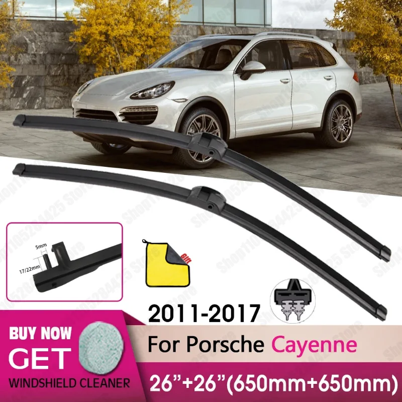 Car Wiper RHD & LHD Front Wiper Blades 26"+26" For Porsche Cayenne 2011-2017 Fit Side Pin Windscreen Wipers Auto Accessories
Car Wiper RHD & LHD Front Wiper Blades 26"+26" For Porsche Cayenne 2011-2017 Fit Side Pin Windscreen Wipers Auto Accessories