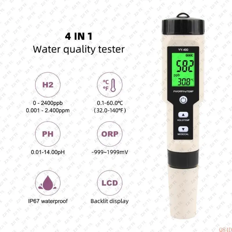 YY-400 Hydrogen-rich Water Test Pen Portable 4-in-1 Drinking Water PH Fish Tank Culture ORP Tester
YY-400 Hydrogen-rich Water Test Pen Portable 4-in-1 Drinking Water PH Fish Tank Culture ORP Tester