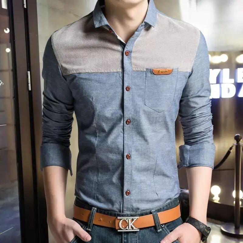 Fashion Vintage Men Clothing Cotton Denim Blue Shirt Streetwear New Male Clothes Spring Autumn Slim Lapel Long Sleeve Casual Top
Fashion Vintage Men Clothing Cotton Denim Blue Shirt Streetwear New Male Clothes Spring Autumn Slim Lapel Long Sleeve Casual Top