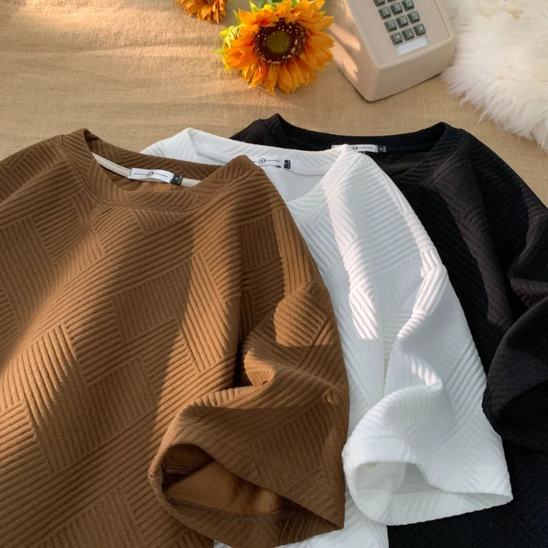 Summer Waffle Short Sleeve T-shirt Men Solid Color Concise Style Retro O-Neck Tees Tops Streetwear Oversized Men's T-shirts
Summer Waffle Short Sleeve T-shirt Men Solid Color Concise Style Retro O-Neck Tees Tops Streetwear Oversized Men's T-shirts