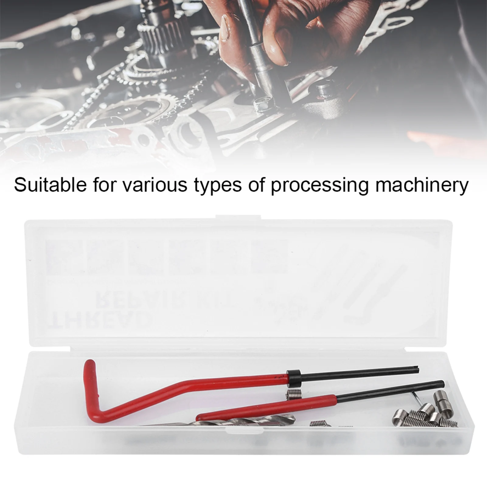 Комплект для ремонта резьбы Комплект вставок для ремонта резьбы M4 с прозрачной пластиковой коробкой для обрабатывающего оборудования Комплект для ремонта резьбы M4 
Комплект для ремонта резьбы Комплект вставок для ремонта резьбы M4 с прозрачной пластиковой коробкой для обрабатывающего оборудования Комплект для ремонта резьбы M4