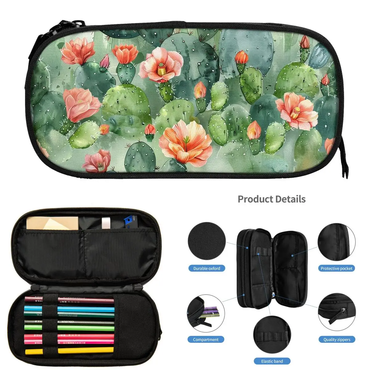 Cactus Garden Green Cacti And Desert Flora Pencil Cases for Students School Pen Box Pencil Bag Large Capacity Pencil Pouch
Cactus Garden Green Cacti And Desert Flora Pencil Cases for Students School Pen Box Pencil Bag Large Capacity Pencil Pouch