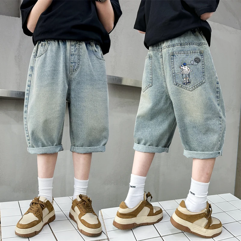 Hot Sale Kids Designer Summer Denim Shorts Pants for Teens Boy Casual Mid-Calf Jeans Solid Color Child Fashion Short Pants 5-14Y
Hot Sale Kids Designer Summer Denim Shorts Pants for Teens Boy Casual Mid-Calf Jeans Solid Color Child Fashion Short Pants 5-14Y