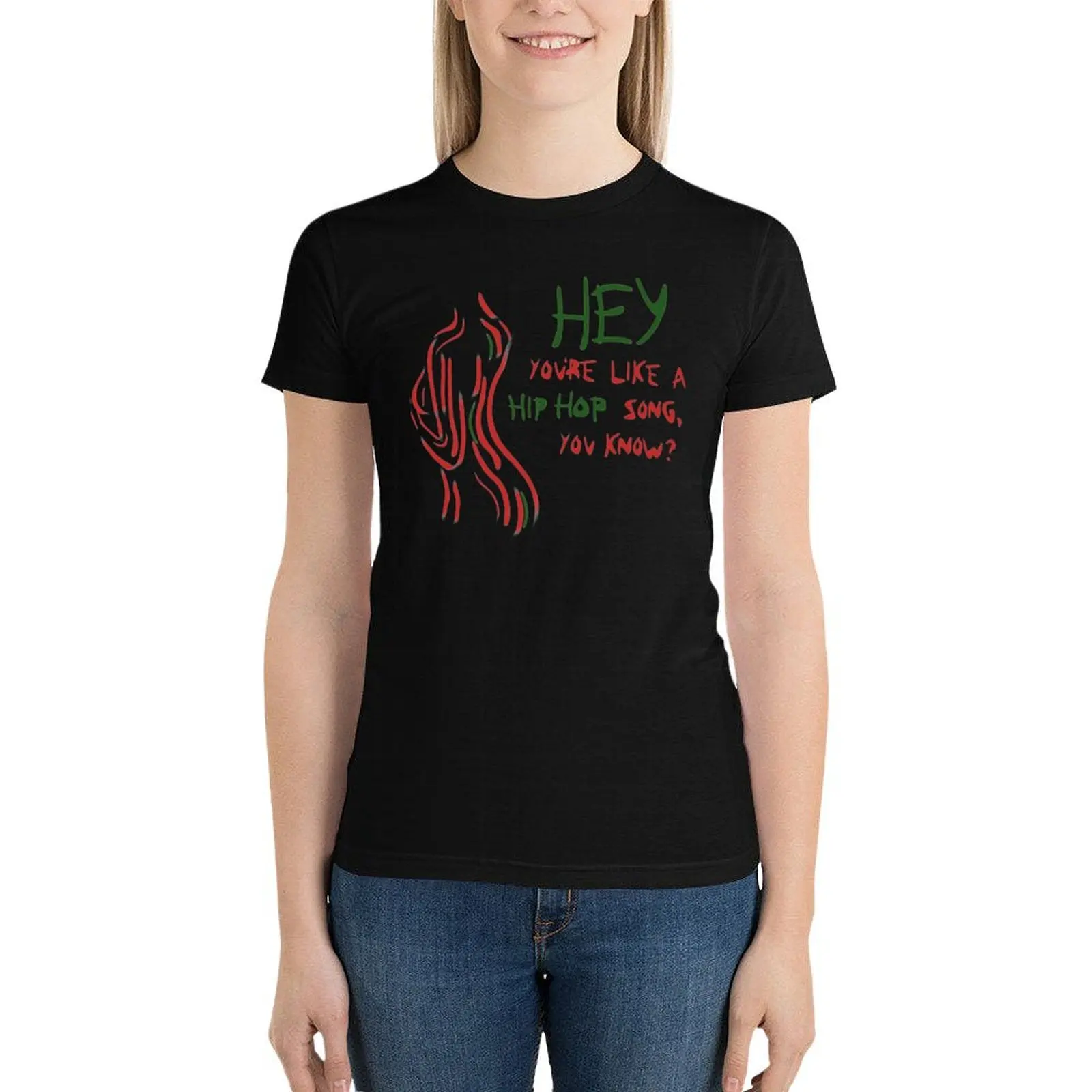 Bonita Applebum You_re like a hip hop song, you know Fitted T-Shirt vintage clothes Female clothing female cotton t shirts Women
Bonita Applebum You_re like a hip hop song, you know Fitted T-Shirt vintage clothes Female clothing female cotton t shirts Women