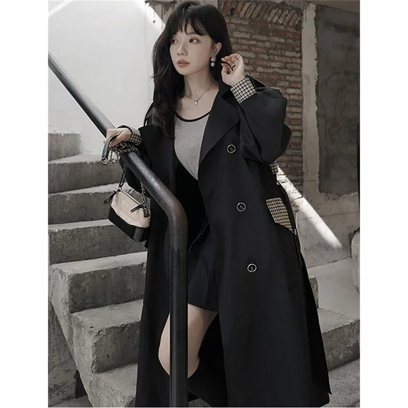 Fashion Women Patchwork Windbreaker Coat Advanced Femme Lattice Trench Jacket Spring Autumn Ladies Long Sleeves Lined Overcoat
Fashion Women Patchwork Windbreaker Coat Advanced Femme Lattice Trench Jacket Spring Autumn Ladies Long Sleeves Lined Overcoat
