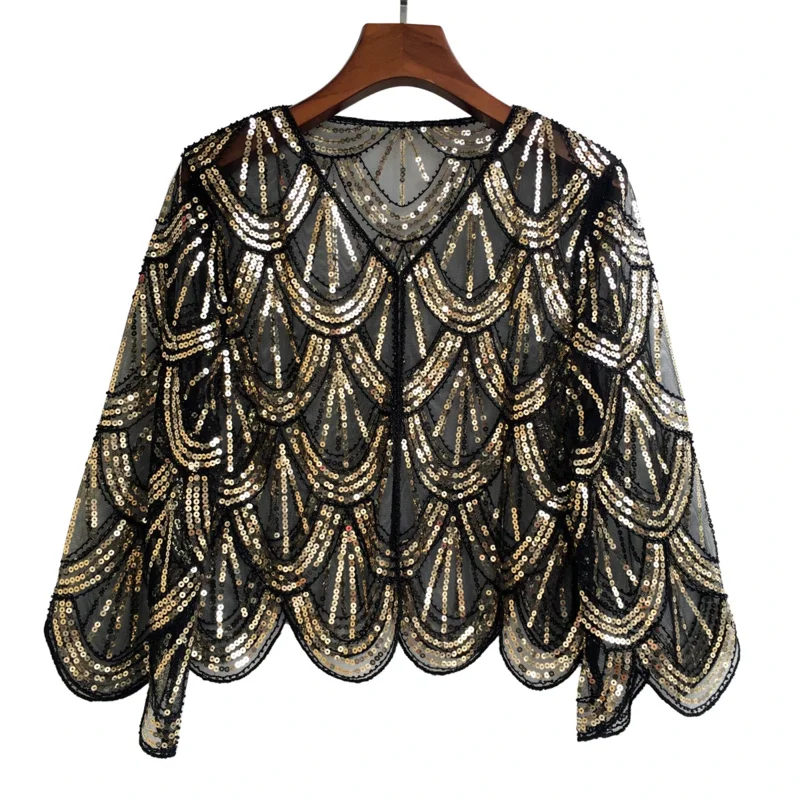 1920s Vintage Retro Shawl Beaded Sequins Short Tops Party Evening Cloak Jackets Bridal Wraps Bolero Flapper Cape
1920s Vintage Retro Shawl Beaded Sequins Short Tops Party Evening Cloak Jackets Bridal Wraps Bolero Flapper Cape
