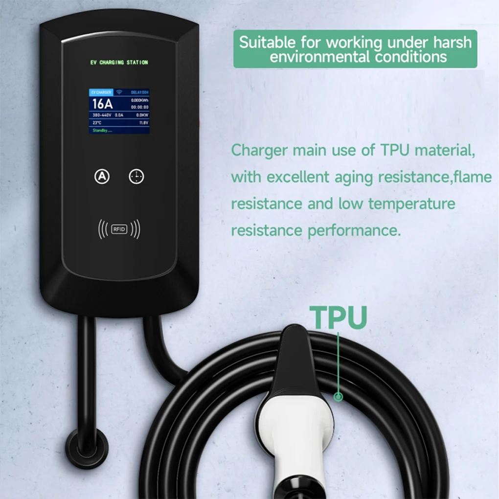 7KW 32A/11KW 16A/22KW 32A 1/3Phase EV Charging Station TYPE-2 With Hook Wallbox EV Charging 4.3inch Screen
7KW 32A/11KW 16A/22KW 32A 1/3Phase EV Charging Station TYPE-2 With Hook Wallbox EV Charging 4.3inch Screen