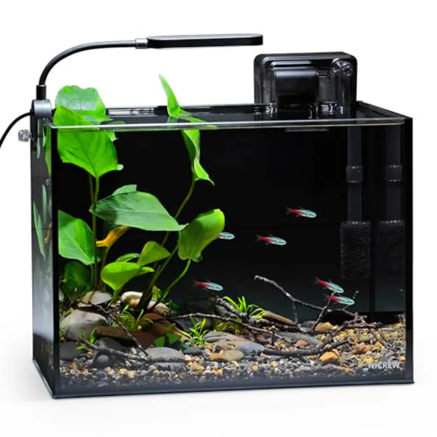 Desktop fish tank kit for small fish, shrimp or betta: 2.5-gallon ultra-clear rimless nano aquarium with light, filter, gravel,
Desktop fish tank kit for small fish, shrimp or betta: 2.5-gallon ultra-clear rimless nano aquarium with light, filter, gravel,