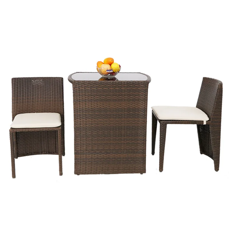 Outdoor table and chair villa courtyard garden leisure rattan chair three-piece set card seat for easy storage
Outdoor table and chair villa courtyard garden leisure rattan chair three-piece set card seat for easy storage