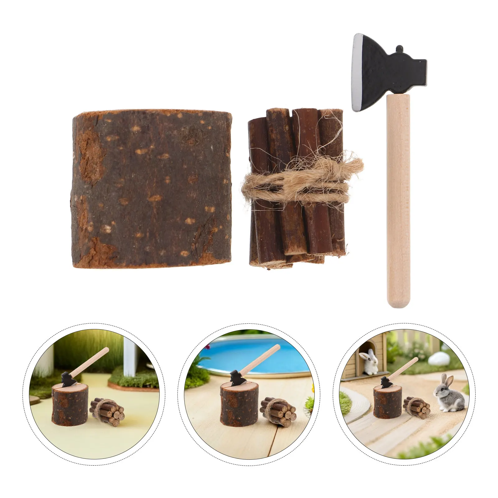 1 Set Miniature Hatchet Firewood Pile Tree Stump Dollhouse Accessories Realistic Wood Chopper For Diy Fairy Garden Christmas
1 Set Miniature Hatchet Firewood Pile Tree Stump Dollhouse Accessories Realistic Wood Chopper For Diy Fairy Garden Christmas