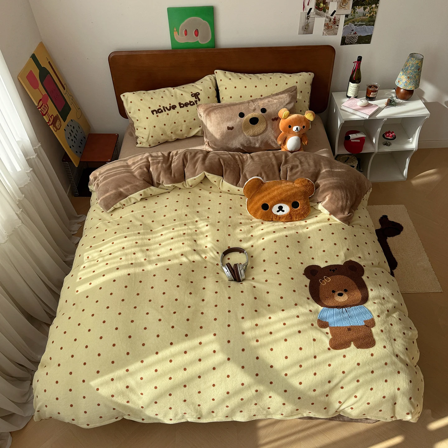 Cute Bear Embroidered Autumn Winter Warm Duvet Cover Set with Sheet Milk Velvet Thicked Warmth Bedding Set Full Size Quilt Cover
Cute Bear Embroidered Autumn Winter Warm Duvet Cover Set with Sheet Milk Velvet Thicked Warmth Bedding Set Full Size Quilt Cover