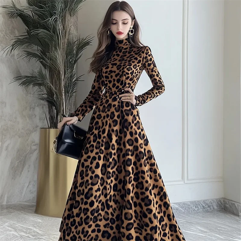 Autumn Winter Long Dress 2025 New Loose Choker Women's Clothes High-Waisted Dresses Fashion Leopard Print Female A Word Skirt
Autumn Winter Long Dress 2025 New Loose Choker Women's Clothes High-Waisted Dresses Fashion Leopard Print Female A Word Skirt