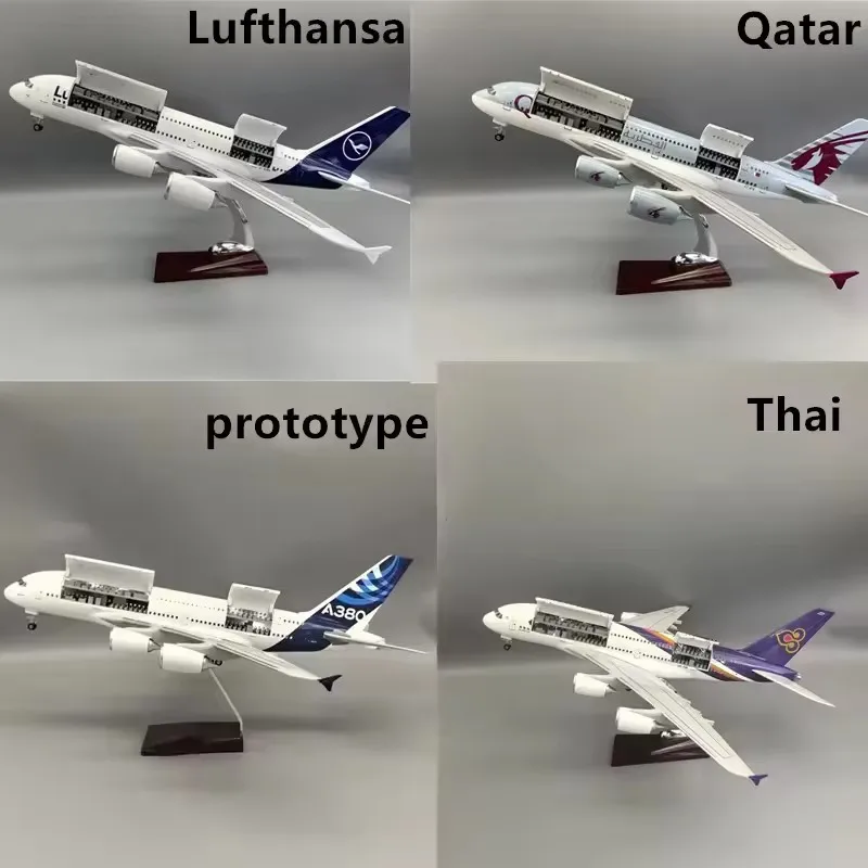 1:160 Diecast Model Lufthansa/Prototype/Thailand A380Airways Openable Cabin Door Airplane Diecast With Light Airline Collection
1:160 Diecast Model Lufthansa/Prototype/Thailand A380Airways Openable Cabin Door Airplane Diecast With Light Airline Collection