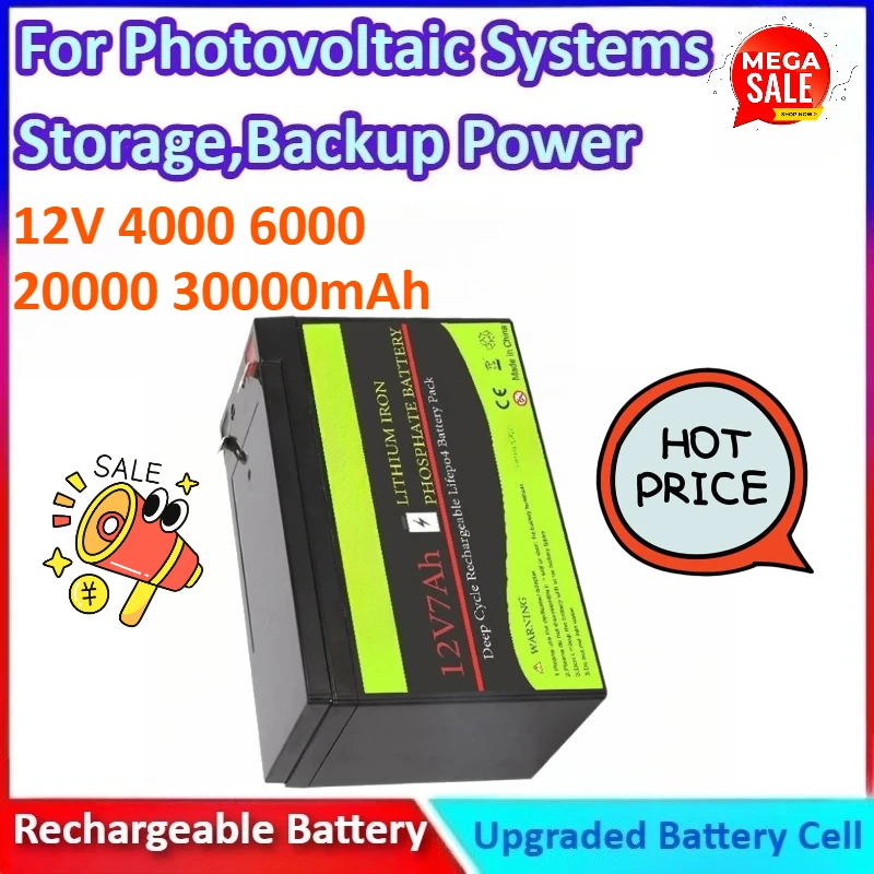 New 4/6/20/30Ah 12V Lithium Iron Phosphate Large-Capacity Truck Battery for Photovoltaic Systems, Backup Power,RV Energy Storage
New 4/6/20/30Ah 12V Lithium Iron Phosphate Large-Capacity Truck Battery for Photovoltaic Systems, Backup Power,RV Energy Storage
