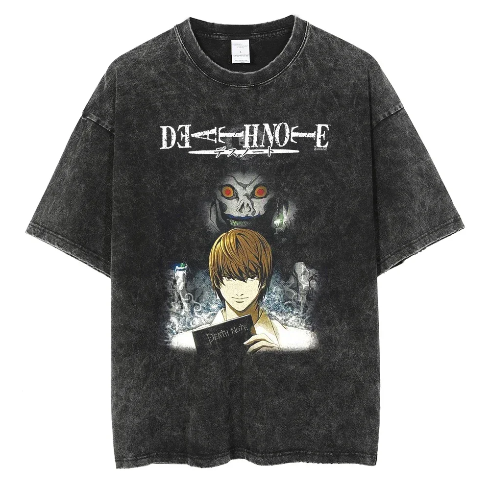 Men Washed T Shirt Hip Hop Streetwear Japanese DEATH NOTE Graphic T-Shirt Vintage Anime Tops Cotton Summer Short Sleeve Tshirt
Men Washed T Shirt Hip Hop Streetwear Japanese DEATH NOTE Graphic T-Shirt Vintage Anime Tops Cotton Summer Short Sleeve Tshirt