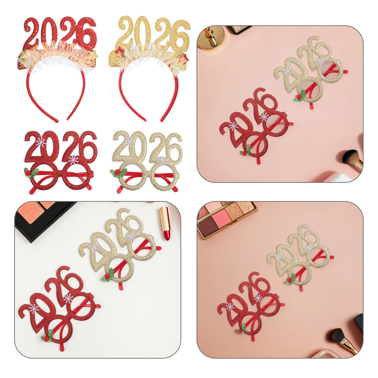 4pcs 2026 New Year'S Eve Headband Sparkly Glitter Sequins Festive Hairband For Holiday Party Photo Booth Props Party Decoration
4pcs 2026 New Year'S Eve Headband Sparkly Glitter Sequins Festive Hairband For Holiday Party Photo Booth Props Party Decoration