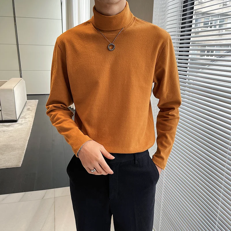 Autumn Winter Men's Turtleneck T-shirts Long Sleeve Fleece Warm Basic Tops Clothing High Collar Regular Fit Casual Thick Tees
Autumn Winter Men's Turtleneck T-shirts Long Sleeve Fleece Warm Basic Tops Clothing High Collar Regular Fit Casual Thick Tees