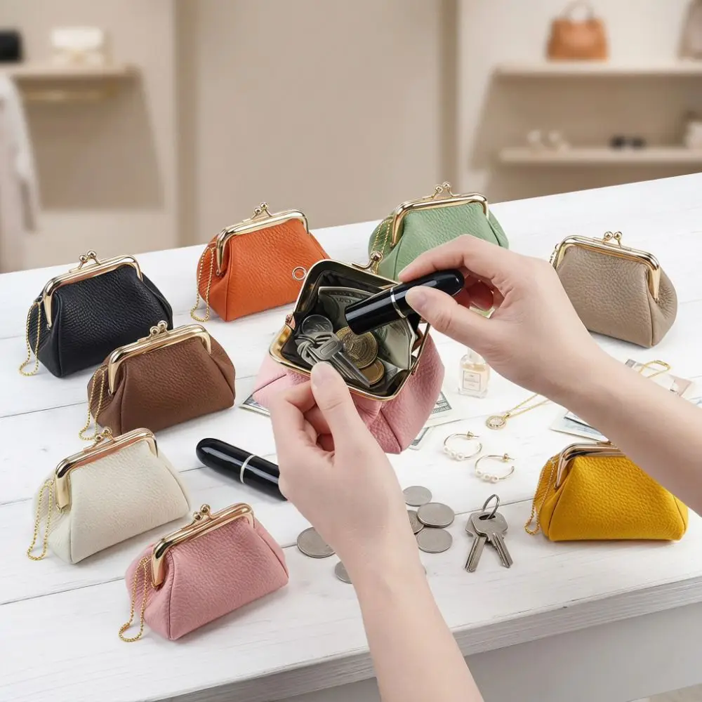 Jewelry Bag Mini Coin Purse Cow Leather Polka Dot Small Item Bag Multifunctional With Keychain Kiss Lock Leather Wallet Girls
Jewelry Bag Mini Coin Purse Cow Leather Polka Dot Small Item Bag Multifunctional With Keychain Kiss Lock Leather Wallet Girls