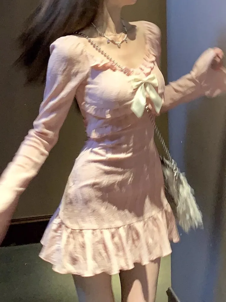 Y2K Pink Short Dresses for Women Flare Sleeve A-line Birthday Party Dress Summer New Korean Chic Casual One Piece Vestido Mujer
Y2K Pink Short Dresses for Women Flare Sleeve A-line Birthday Party Dress Summer New Korean Chic Casual One Piece Vestido Mujer