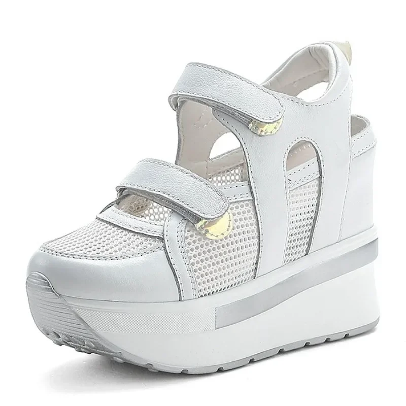 10cm Air Mesh Genuine Leather Platform Wedge Flats Sneakers Hook Summer Women Comfy Fashion Chunky Sneaker Sandals Shoes
10cm Air Mesh Genuine Leather Platform Wedge Flats Sneakers Hook Summer Women Comfy Fashion Chunky Sneaker Sandals Shoes