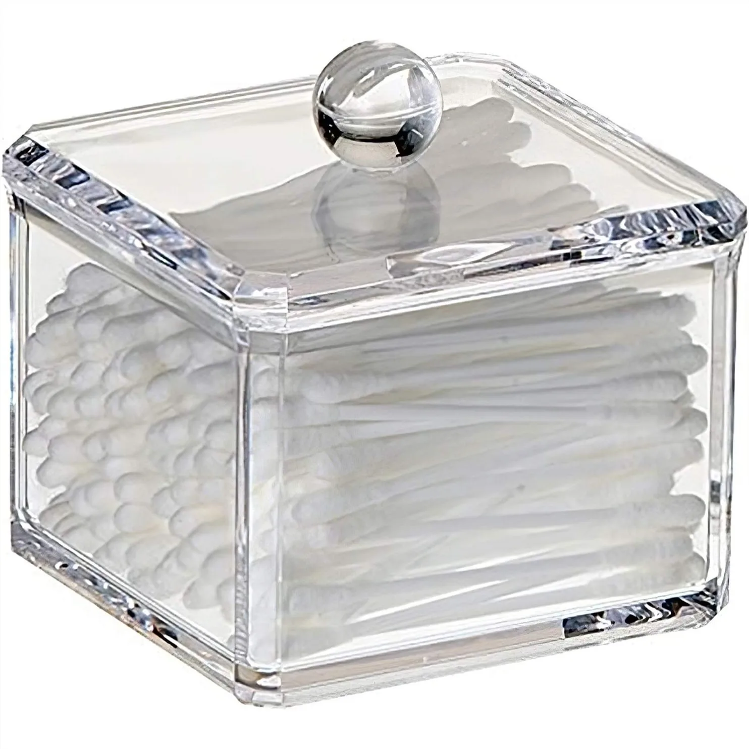 Acrylic Cotton Ball Holder, Square Q-tip Dispenser for Bathroom Counter Organizer
Acrylic Cotton Ball Holder, Square Q-tip Dispenser for Bathroom Counter Organizer