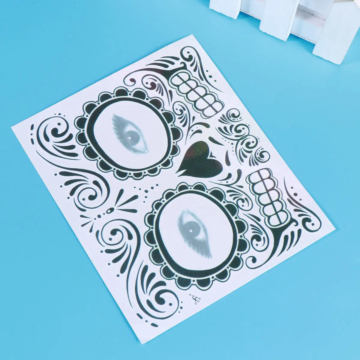 2Pcs Temporary Tattoos Theme Craft Paper Waterproof Stickers Day of the Dead Halloween Party Supplies Non for Skin
2Pcs Temporary Tattoos Theme Craft Paper Waterproof Stickers Day of the Dead Halloween Party Supplies Non for Skin