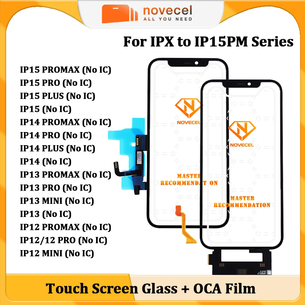 Novecel 5pcs LCD Touch Outer glass+OCA Glue For iPhone 14 15 16 16pro PLUS 13 12 11 Pro Max Mini X XS XR MAX Panel Replacement
Novecel 5pcs LCD Touch Outer glass+OCA Glue For iPhone 14 15 16 16pro PLUS 13 12 11 Pro Max Mini X XS XR MAX Panel Replacement