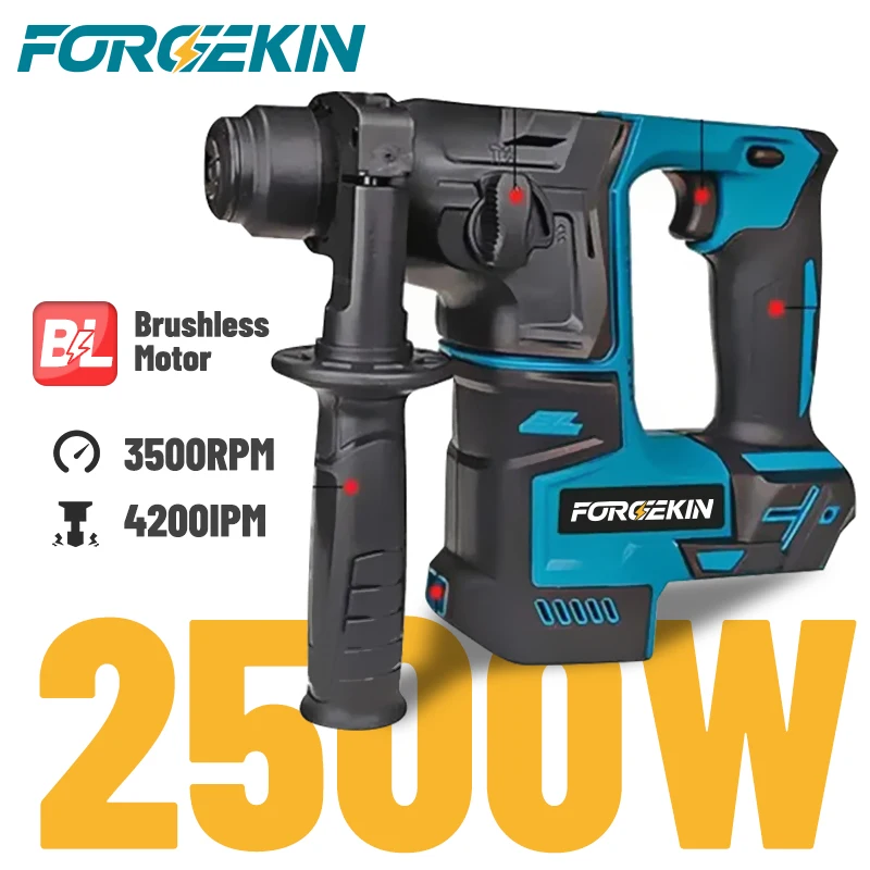 FORGEKIN 2500W Brushless Electric Hammer Drill Portable Cordless Lightweight Impact Drilling Power Tools For Makita Battery Pin
FORGEKIN 2500W Brushless Electric Hammer Drill Portable Cordless Lightweight Impact Drilling Power Tools For Makita Battery Pin