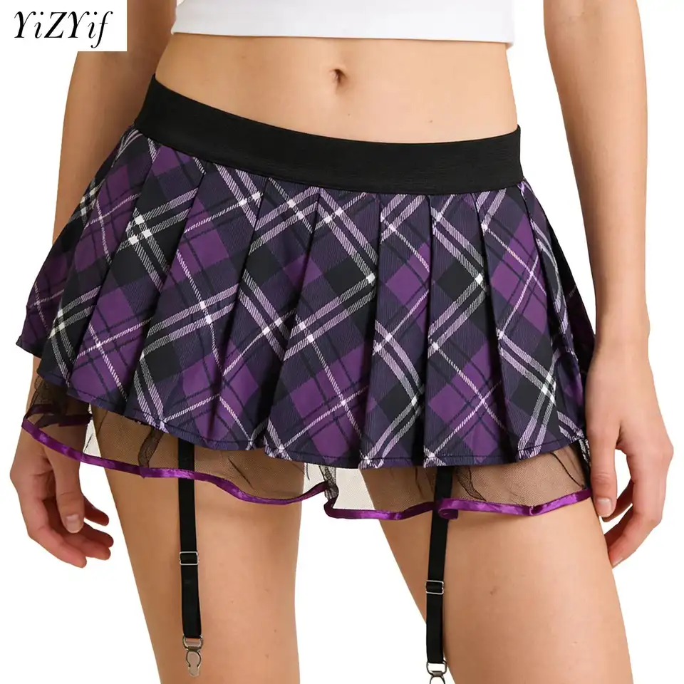 Dames schoolmeisje cosplay minirok 