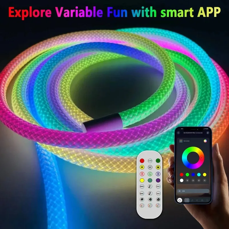 LED Neon Light Strip With 360 Degree Luminous Circular Bluetooth APP Application Control IP67 Waterproof Suitable for Background
LED Neon Light Strip With 360 Degree Luminous Circular Bluetooth APP Application Control IP67 Waterproof Suitable for Background
