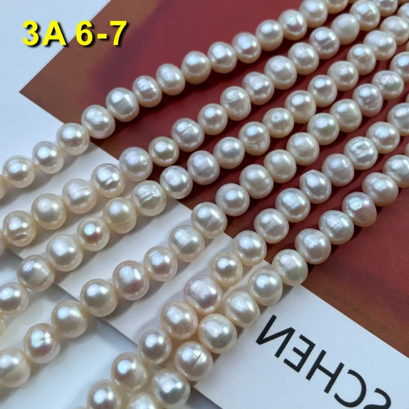 6-7mm near-round punch-hole natural freshwater pearls semi-finished jewelry materials
6-7mm near-round punch-hole natural freshwater pearls semi-finished jewelry materials
