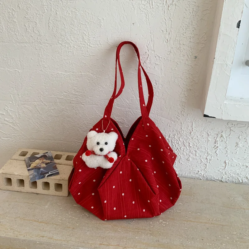 Spring/summer Large Capacity Red Cloth Bag Polka Dots Design Women Casual Pleated Shoulder Bag Open Tote Bag Soft Daily Commute
Spring/summer Large Capacity Red Cloth Bag Polka Dots Design Women Casual Pleated Shoulder Bag Open Tote Bag Soft Daily Commute