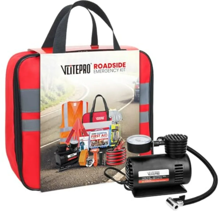 Car Emergency Kit Roadside Emergency Car Kit for Vehicles with Portable Air Compressor Jumper Cable Red for Women Men Teen
Car Emergency Kit Roadside Emergency Car Kit for Vehicles with Portable Air Compressor Jumper Cable Red for Women Men Teen
