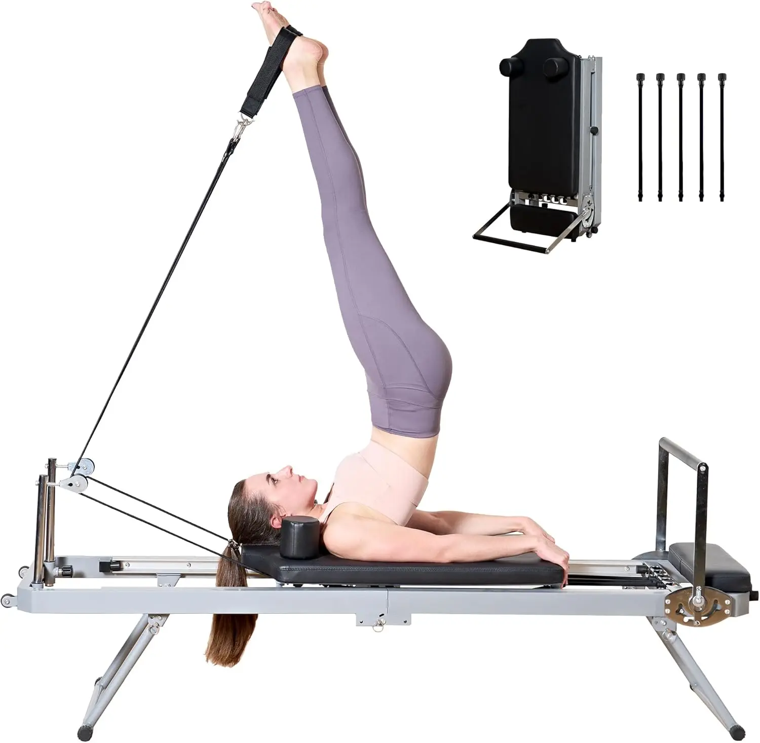 Foldable Pilates Reformer Machine for Home Gym, Pilates Workout Equipment for Beginner, Cardio Fitness High Strength Rebounder
Foldable Pilates Reformer Machine for Home Gym, Pilates Workout Equipment for Beginner, Cardio Fitness High Strength Rebounder