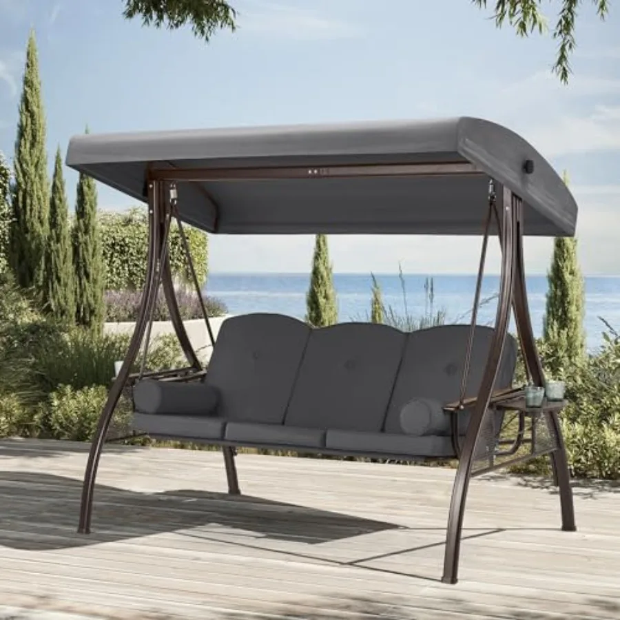 Трехместные уличные качели-диван для веранды с улучшенным подстаканником 1.5, регулируемым навесом и спинкой, всепогодные, из стальной стали
Трехместные уличные качели-диван для веранды с улучшенным подстаканником 1.5, регулируемым навесом и спинкой, всепогодные, из стальной стали