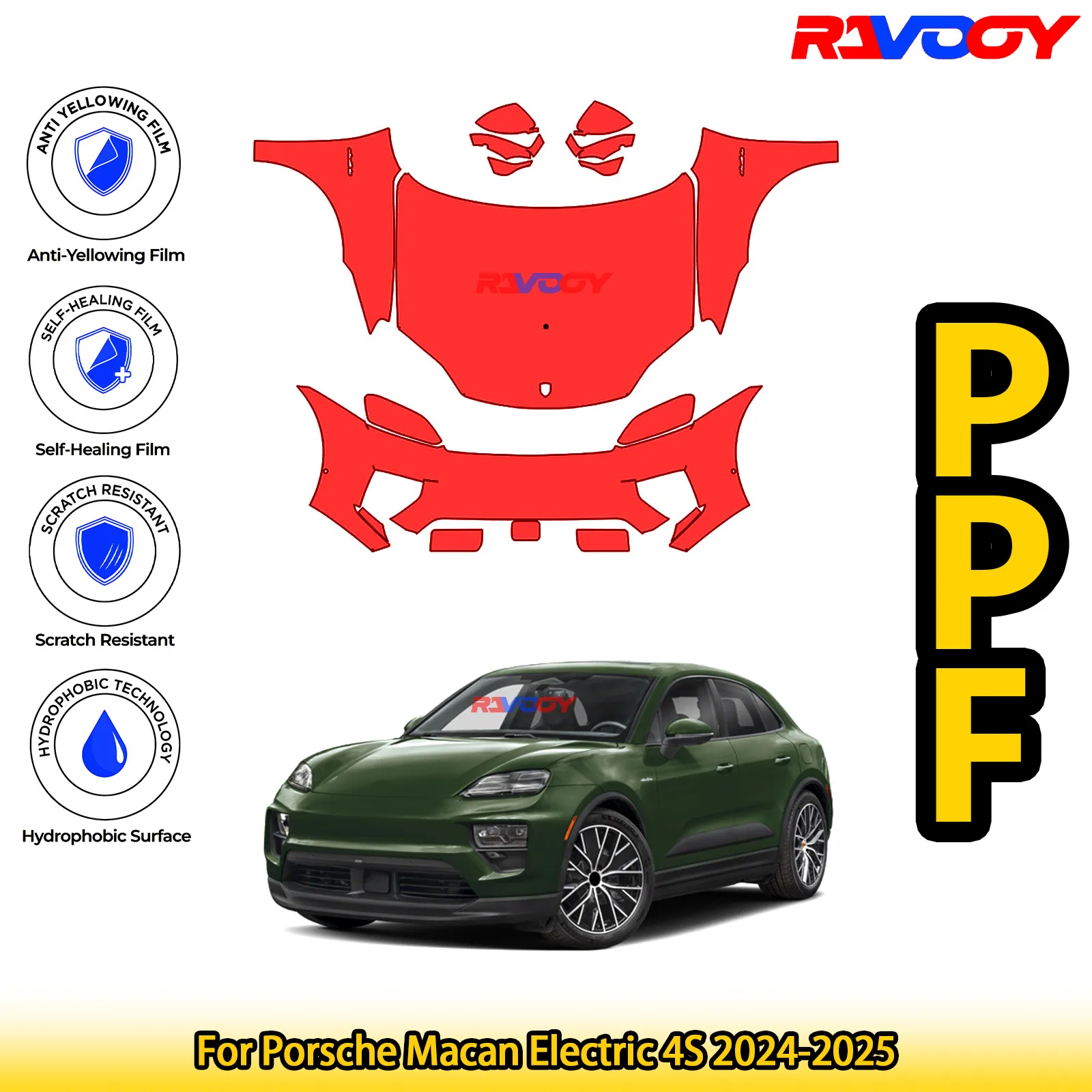 Для Porsche Macan Electric 4S 2024-2025 глянцевый матовый черный предварительно вырезанный передний комплект PPF защитная пленка для краски
Для Porsche Macan Electric 4S 2024-2025 глянцевый матовый черный предварительно вырезанный передний комплект PPF защитная пленка для краски