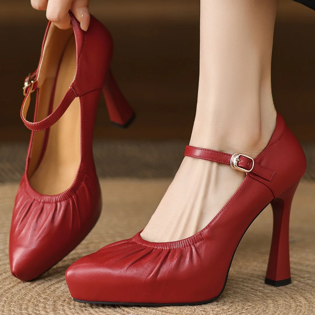 Women's cow leather 10cm ultra high heel pointed toe slip-on Mary Jane pumps sexy ladies high quality night club dress shoes hot
Women's cow leather 10cm ultra high heel pointed toe slip-on Mary Jane pumps sexy ladies high quality night club dress shoes hot