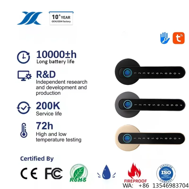Tuya/TTlock Bedroom Hotel Fingerprint Smart Room Door Lock Gold Color Biometric Digital Handle Lock for Interior Wooden Door
Tuya/TTlock Bedroom Hotel Fingerprint Smart Room Door Lock Gold Color Biometric Digital Handle Lock for Interior Wooden Door