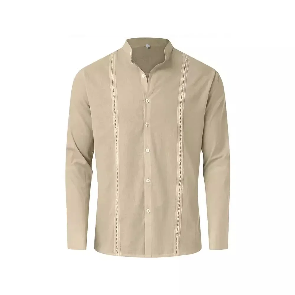 2024 Europe and America Men's Cotton Linen Long-sleeved Shirt Stand Collar Fashion Button Summer Casual Beach Holiday Shirt
2024 Europe and America Men's Cotton Linen Long-sleeved Shirt Stand Collar Fashion Button Summer Casual Beach Holiday Shirt