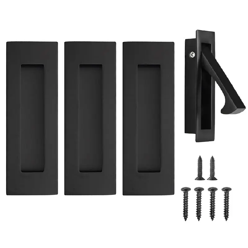 ABHB-Stainless Steel Square Handle Sliding Door Embedded Inner Sliding Wardrobe Door Drawer Concealed Handle