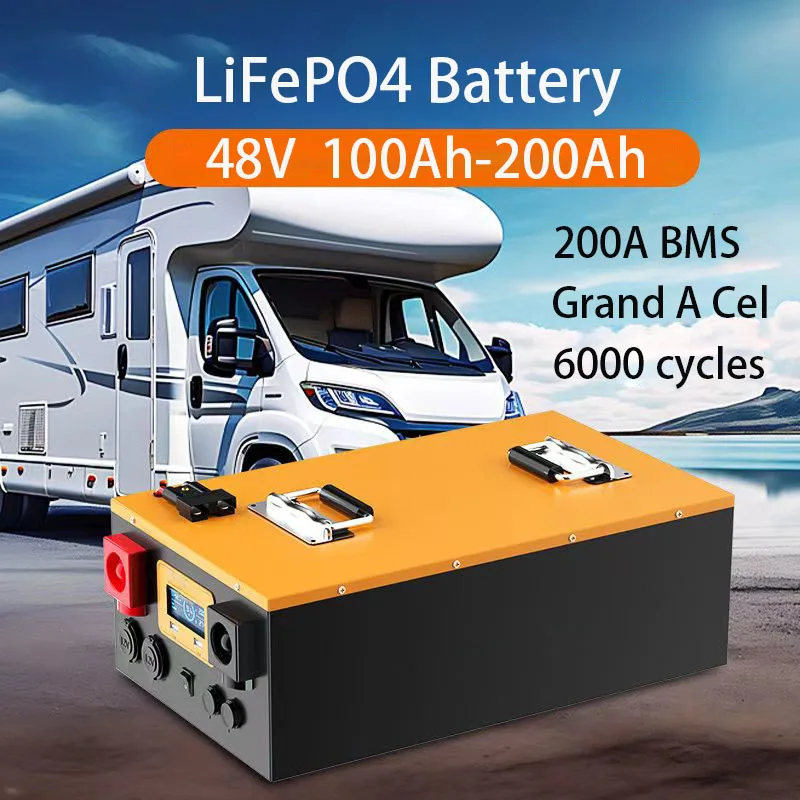 New 48V 50Ah 100Ah 200Ah LiFePO4 Battery Pack Built-in Bluetooth BMS Lithium Iron Phosphate For Solar Golf Cart RV Storage Boatm
New 48V 50Ah 100Ah 200Ah LiFePO4 Battery Pack Built-in Bluetooth BMS Lithium Iron Phosphate For Solar Golf Cart RV Storage Boatm