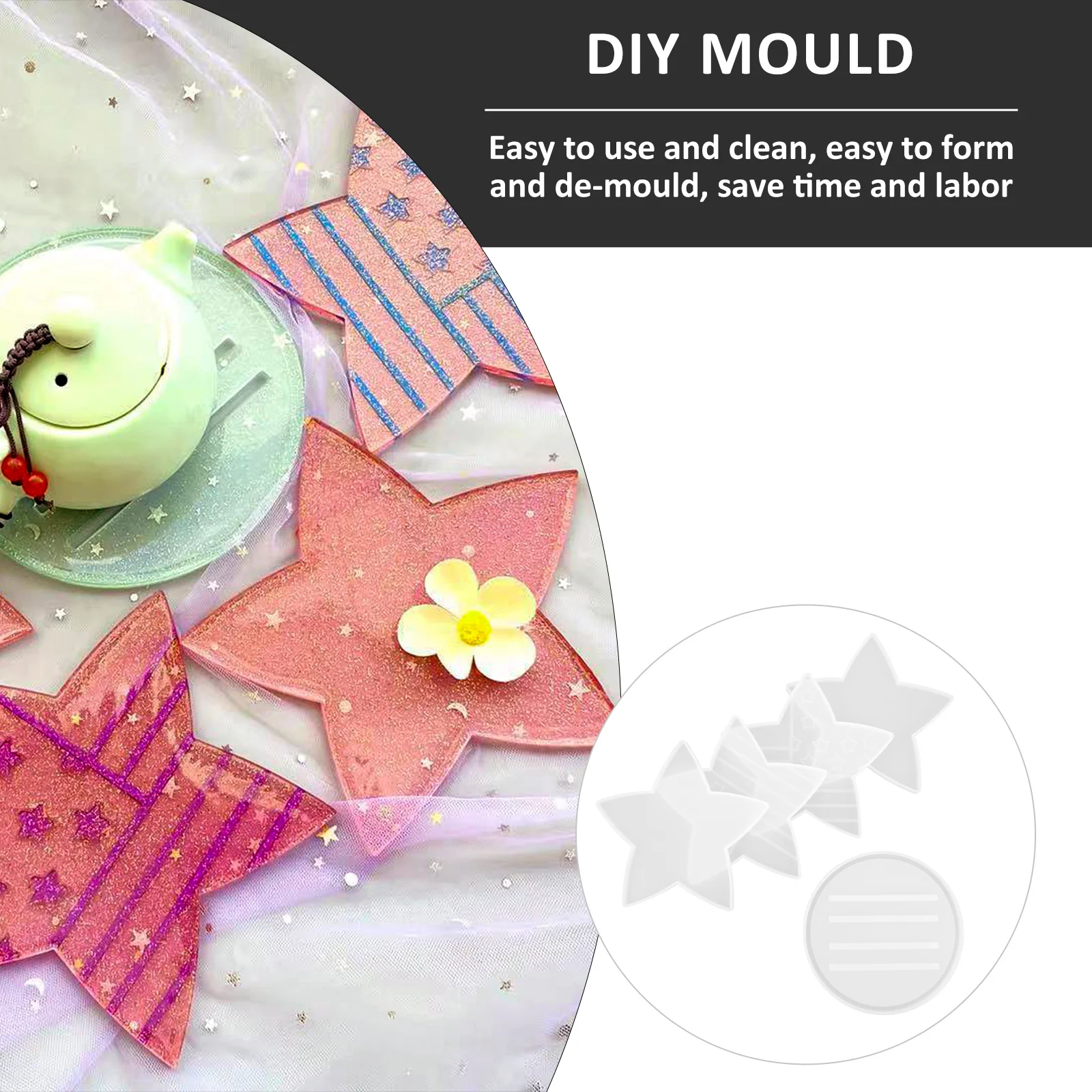 5Pcs Star Coaster Molds Silicone DIY Resin Epoxy Moulds for Home Decoration Cup Mat Making Tools Coaster Holder Resin Craft
5Pcs Star Coaster Molds Silicone DIY Resin Epoxy Moulds for Home Decoration Cup Mat Making Tools Coaster Holder Resin Craft