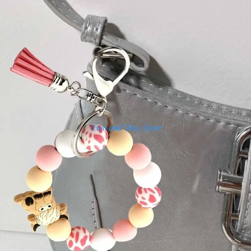 HX6F Cattle Elk Silicone Beaded Tassels Keyring Pendant Charm for Everyday Use
HX6F Cattle Elk Silicone Beaded Tassels Keyring Pendant Charm for Everyday Use