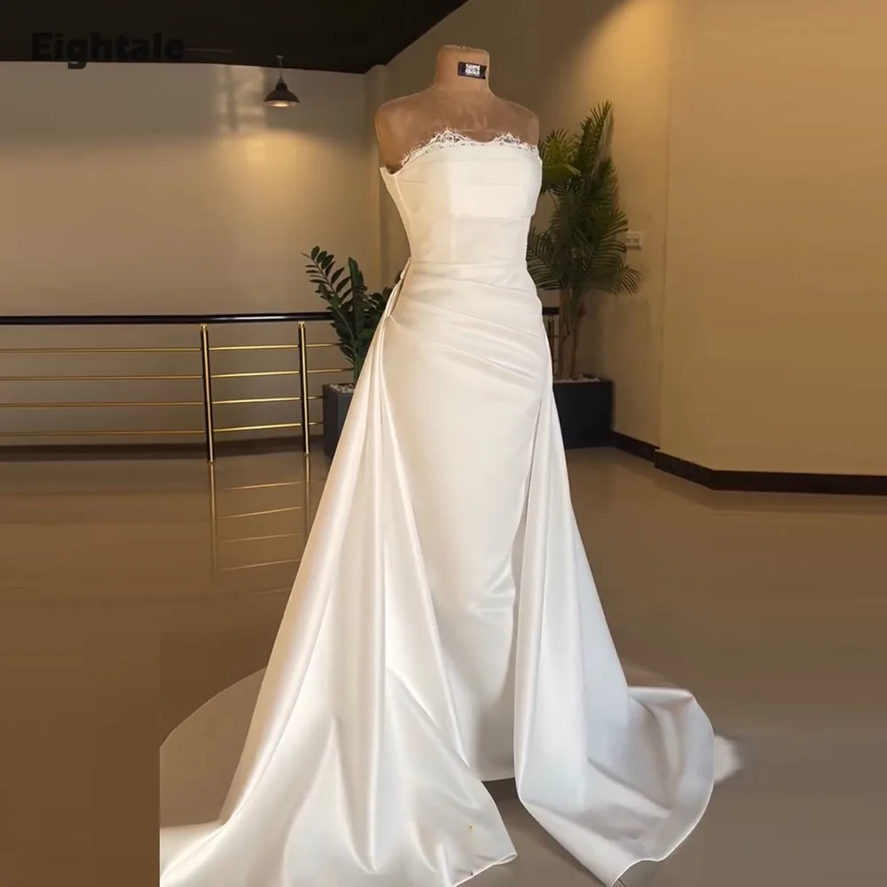 Eightale Arabic Wedding Dress Customized Ivory Sweetheart Bridal Gown Lace Satin Muslim Mermaid Bride Party Dress
Eightale Arabic Wedding Dress Customized Ivory Sweetheart Bridal Gown Lace Satin Muslim Mermaid Bride Party Dress