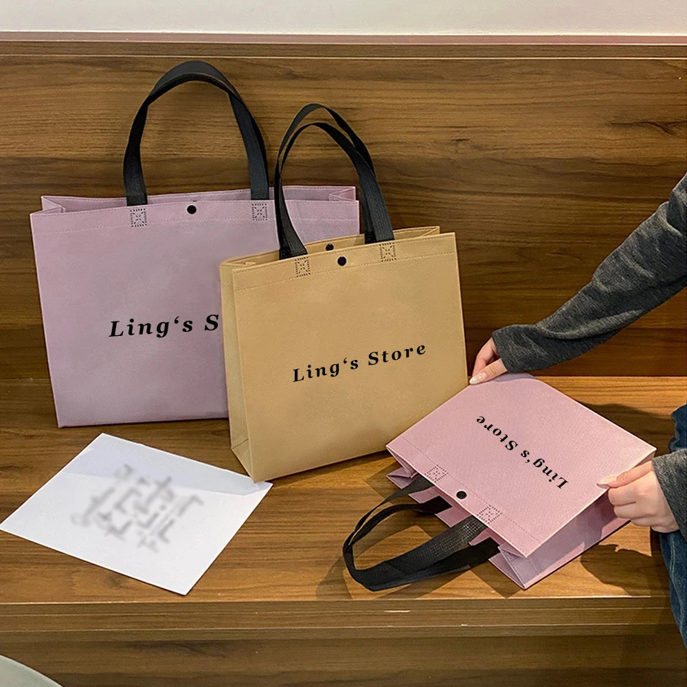 100Pcs Personalized Logo Non woven Tote Bags Shopping Clothes Coat Gift Packaging Handbag Wig Perfume Cosmetic Jewelry Organizer
100Pcs Personalized Logo Non woven Tote Bags Shopping Clothes Coat Gift Packaging Handbag Wig Perfume Cosmetic Jewelry Organizer