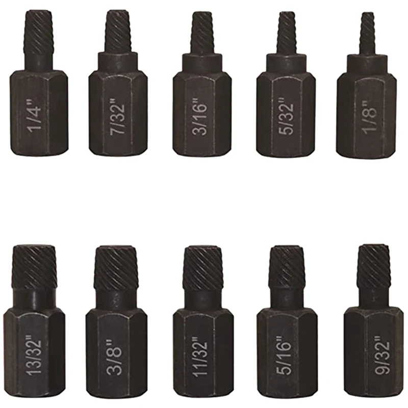 10 Pcs Bolt Remover Set Broken Screw Removers Screw And Remover Kit For Removing Damaged Bolt Remover Kits
10 Pcs Bolt Remover Set Broken Screw Removers Screw And Remover Kit For Removing Damaged Bolt Remover Kits