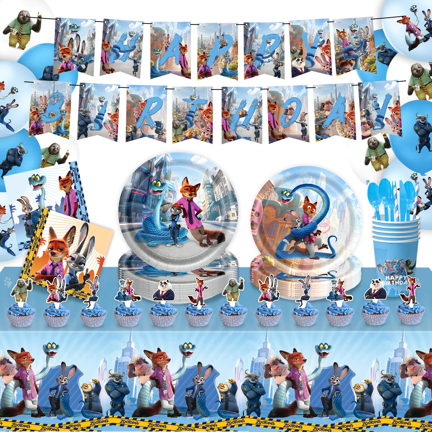 Zootopia 2 Party Supplies 40PCS Kids Birthday Decorations Set Paper Plates Napkins Tablecloth Banner Disposable Party Pack
Zootopia 2 Party Supplies 40PCS Kids Birthday Decorations Set Paper Plates Napkins Tablecloth Banner Disposable Party Pack
