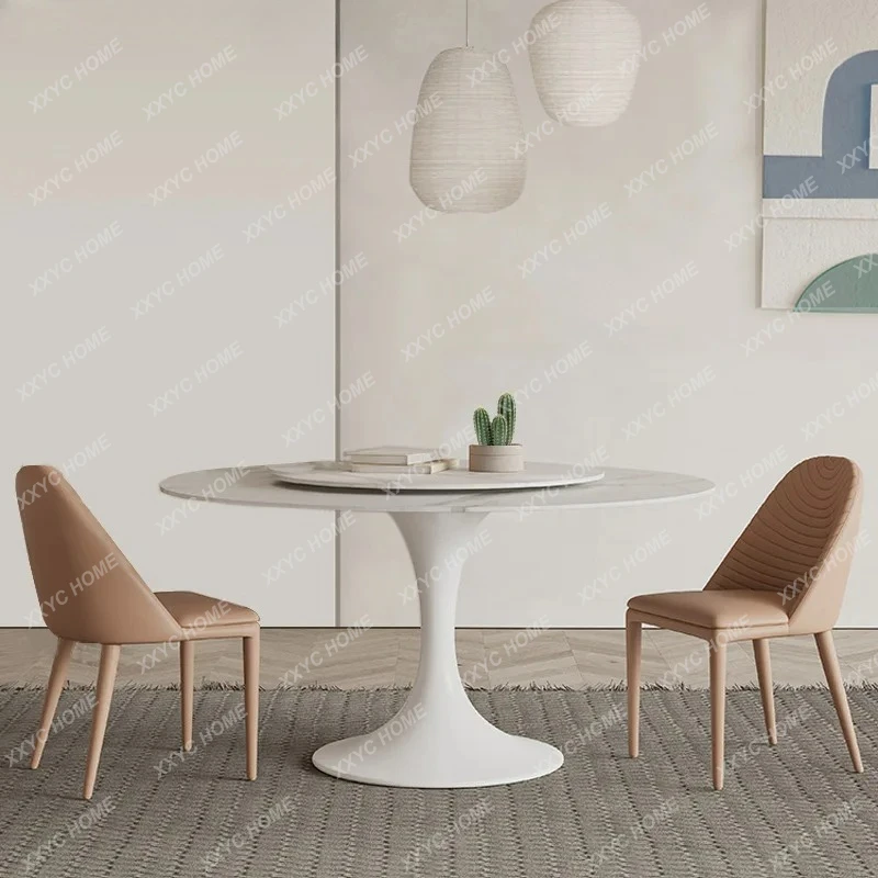 LXPure white rock slab round dining table modern simple white restaurant dining table household light luxury
LXPure white rock slab round dining table modern simple white restaurant dining table household light luxury